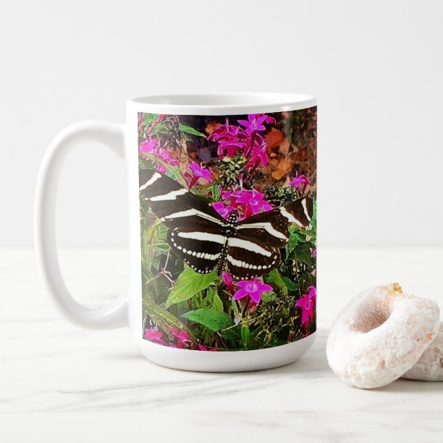 Caneca De Café Borboleta Zebra Longwing (Com Donut)