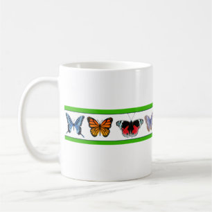 Caneca De Café Borboletas Azuis (Coleção Bridget)