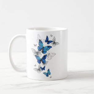 Caneca De Café Borboletas Azuis Morpho