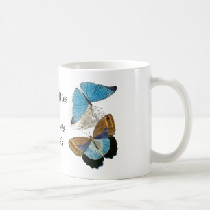 Caneca De Café Borboletas - Azul
