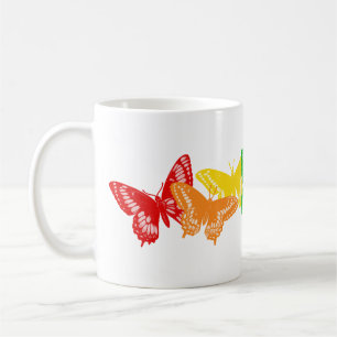Caneca De Café Borboletas do arco-íris