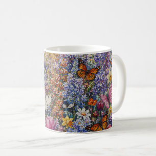 Caneca De Café Borboletas do Paraíso – Uma Flor Silvestre Colorid