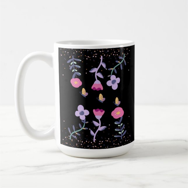 Caneca De Café borboletas e flores (Esquerda)