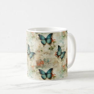 Caneca De Café Borboletas e flores coloridas (12)