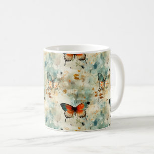 Caneca De Café Borboletas e flores coloridas (4)