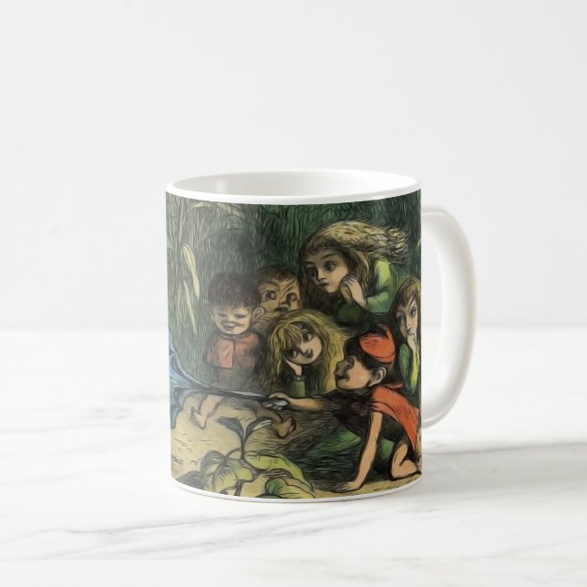 Caneca De Café Borboletas Elf Trabalho de arte Cute Elves (Frente Esquerda)