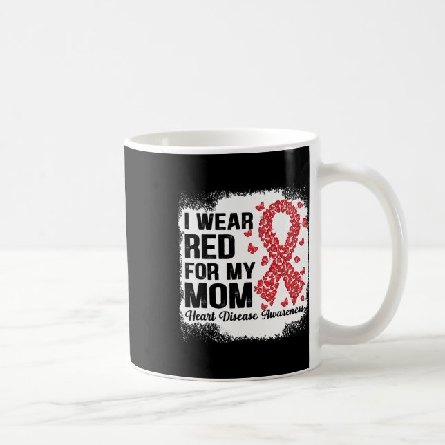 Caneca De Café Borboletas Eu Uso Vermelho Para a Doença Cardíaca  (Direita)