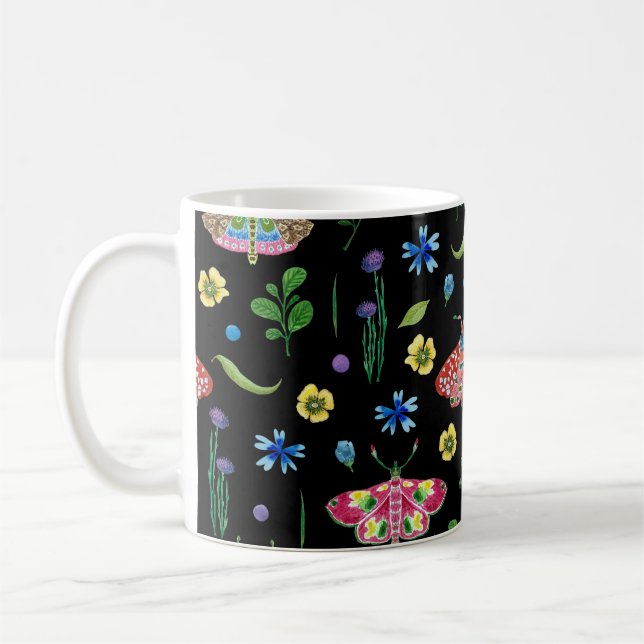 Caneca De Café Borboletas multicoloridas: padrão perfeito (Esquerda)