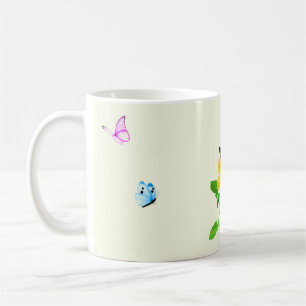 Caneca De Café Borboletas na Pale Yellow Mug