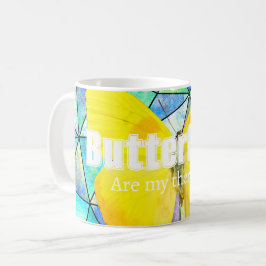 Caneca De Café Borboletas Personalizadas são minha terapia de Ver