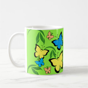 Caneca De Café Borboletas primavera