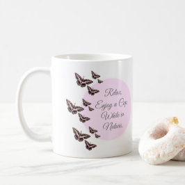 Caneca De Café Borboletas rosa