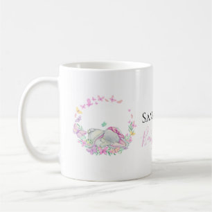 Caneca De Café borboletas rosa-elefantes Coffee Mug