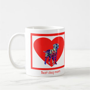 Caneca De Café Borda Cachorro Vermelho Dia do Namorados Vermelho 
