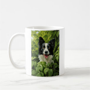Caneca De Café Borda Collie em verde