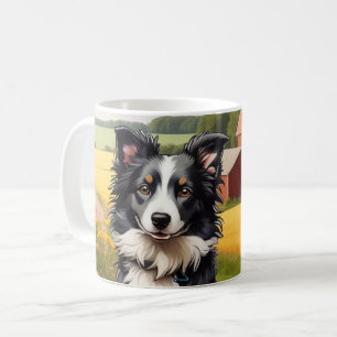 Caneca De Café Borda Collie na Fazenda