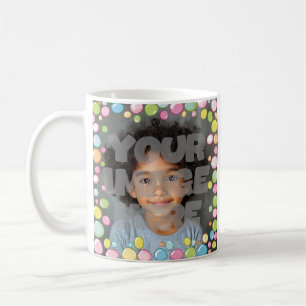 Caneca De Café Borda do Quadro de Bolhas de Pastel Divertido Colo
