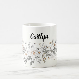 Caneca De Café Borda flexível branca e Cinza