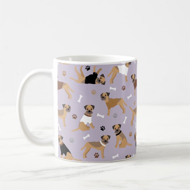 Caneca De Café Borda, Ossos Terrier e patas (Esquerda)
