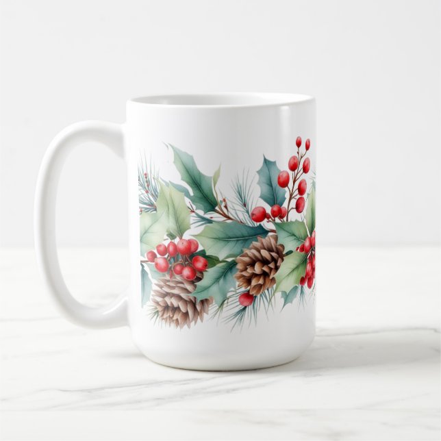 Caneca De Café Borda Rústica em Aquarela (Esquerda)