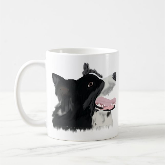 Caneca De Café Border Collie Cachorro Fofo (Esquerda)