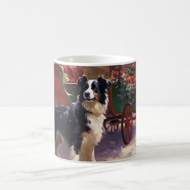 Caneca De Café Border Collie Christmas Fesason (Centro)