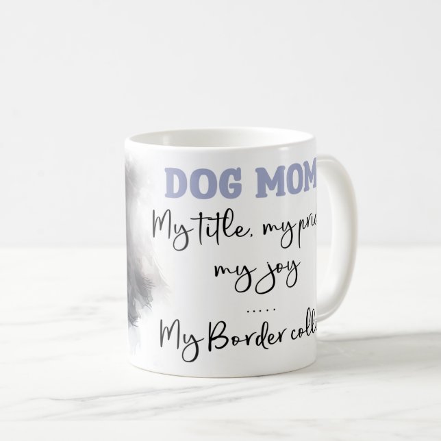 Caneca De Café Border Collie Dog Mãe (Frente Esquerda)