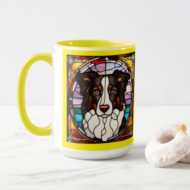 Caneca de Café Border Collie Fofa (Com Donut)