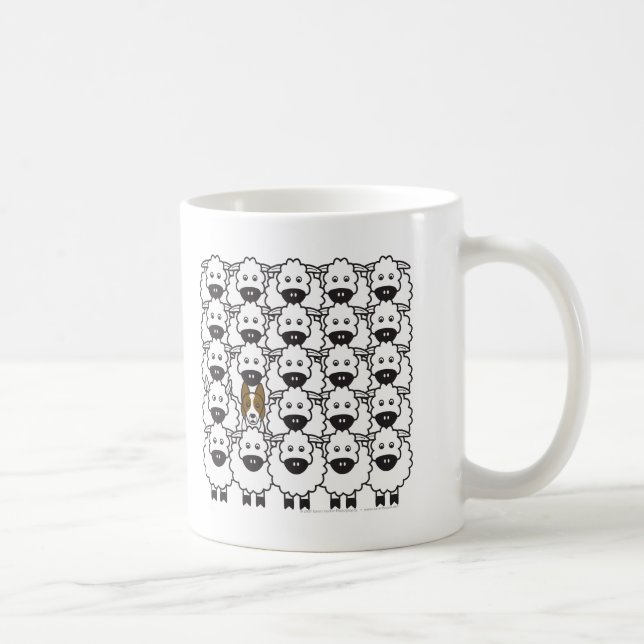 Caneca De Café Border collie nos carneiros (Direita)