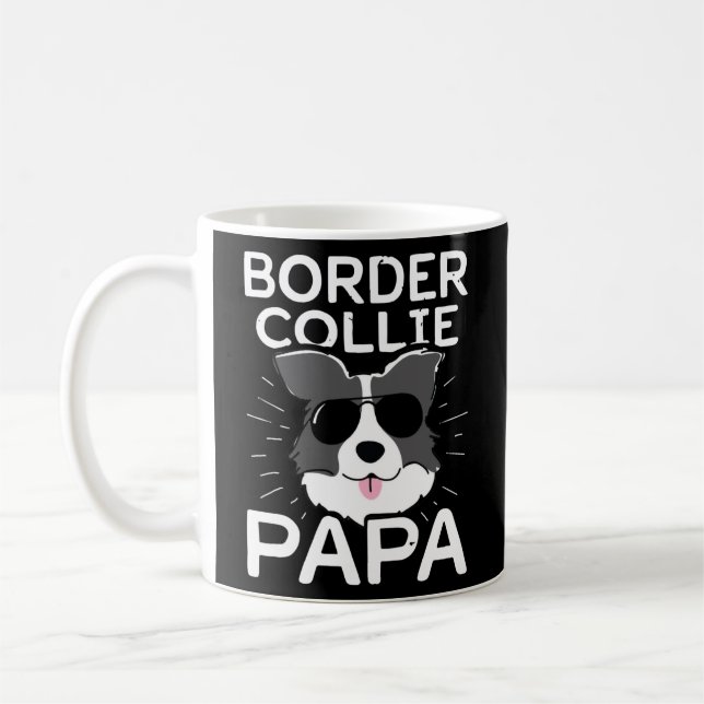 Caneca De Café Border Collie Papa Funny For Dog Lovers Father's (Esquerda)