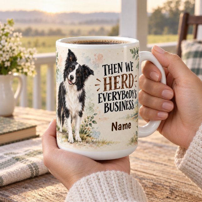 Caneca De Café Border Collie Personalizado (Criador carregado)