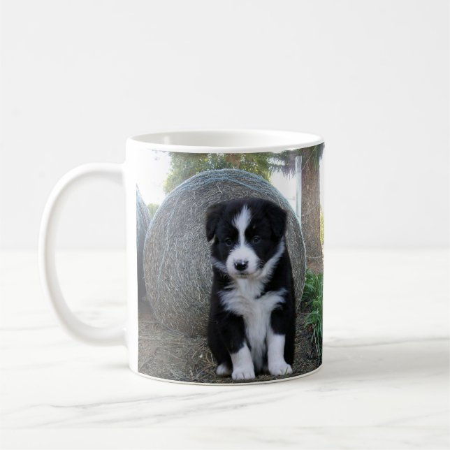 Caneca De Café Border Collie Puppy Fazenda Life, (Esquerda)
