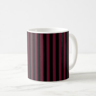 Caneca De Café Borgonha e listras pretas