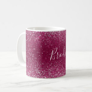 Caneca De Café Borgonha e relva prateada