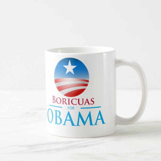 Caneca De Café Boricuas para Obama (Direita)