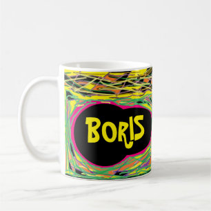 Caneca De Café Boris é o nome do logo Boss Fun mensagem de arte r