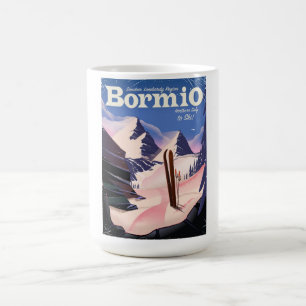 Caneca De Café Bormio, Sondrio, região de Lombardy, cartaz do