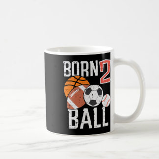 Caneca De Café Born Basketball Football 2nd Birthday Toddler Boy 