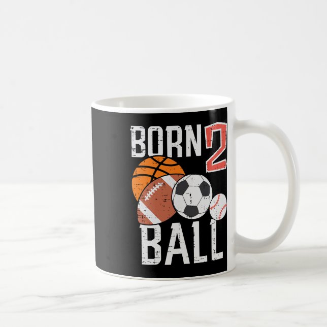 Caneca De Café Born Basketball Football 2nd Birthday Toddler Boy  (Direita)