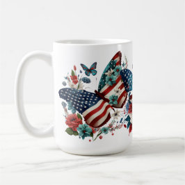 CANECA DE CAFÉ BORRACHAS PATRIÓTICAS VERMELHAS BRANCAS AZUIS FLOR