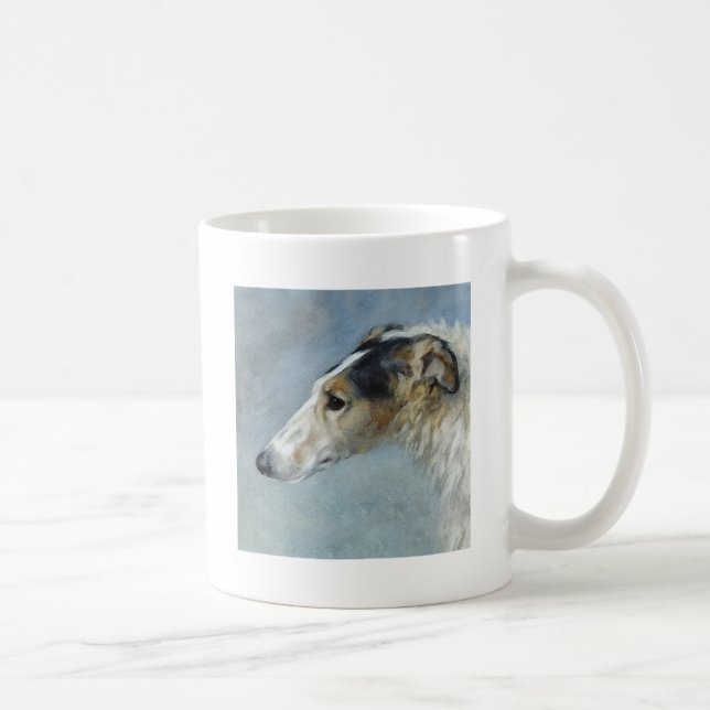 Caneca De Café Borzoi da aguarela (Direita)