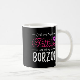 Caneca De Café Borzoi Dog Lover Tattoo Engraçado Cachorro Mãe Dom