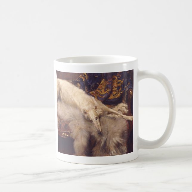 Caneca De Café Borzoi Relaxando (Direita)