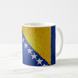Caneca De Café Bosnia and Herzegovina Flag Artistic Patriotic Art