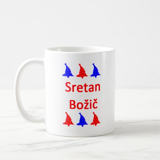 Caneca De Café bosnian sretan bozic (Esquerda)