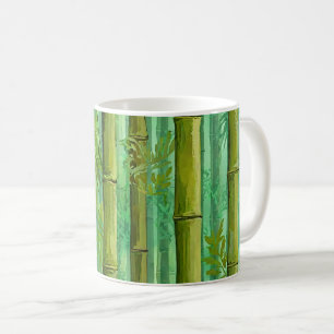 Caneca De Café Bosque de Bambu Matizes de Verdes Quentes e Frios