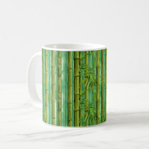 Caneca De Café Bosque de Bambu Matizes de Verdes Quentes e Frios