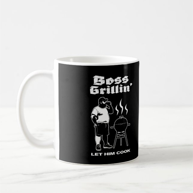 Caneca De Café Boss Grillin" (Tudo Branco) (Esquerda)