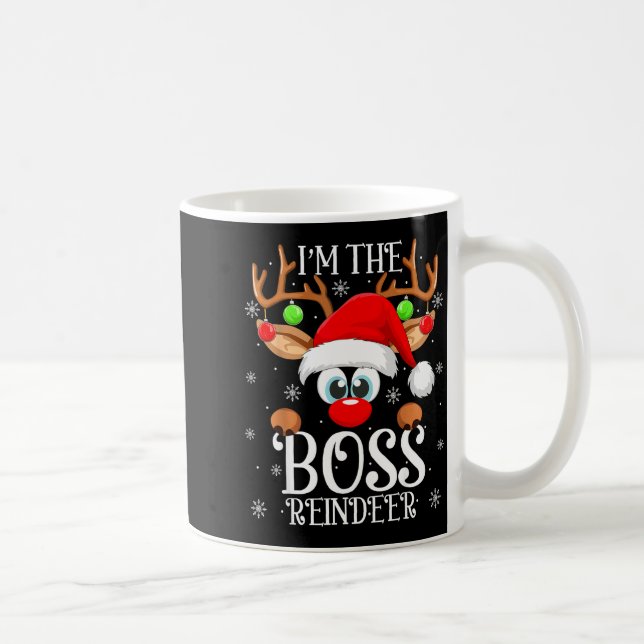 Caneca De Café Boss Reindeer Christmas Family Matching Group Funn (Direita)