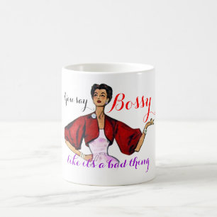 Caneca De Café Bossy Gal Retro